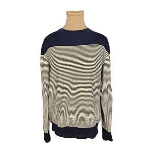 Fredrick Anderson Copenhagen Navy Blue & White Striped Sweater Sz M